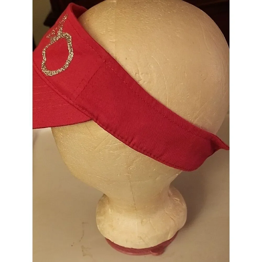 Pink Visor Cap with Glitter Ring Accent